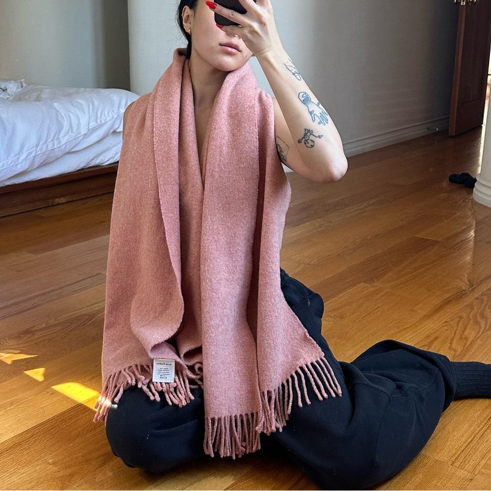 Acne Studios Pink Fringe Scarf